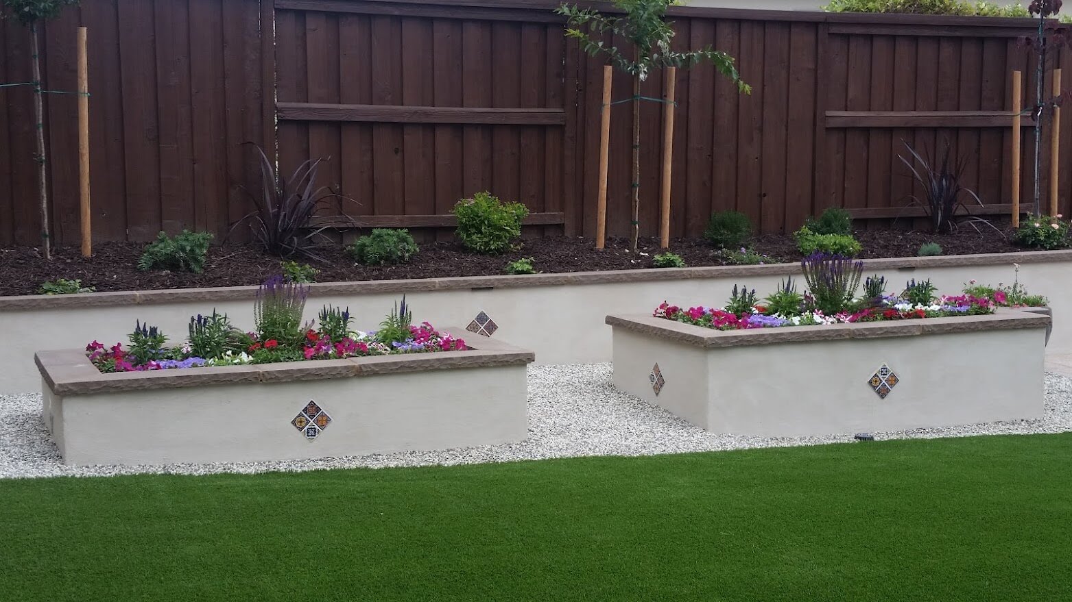 Backyard flower bed