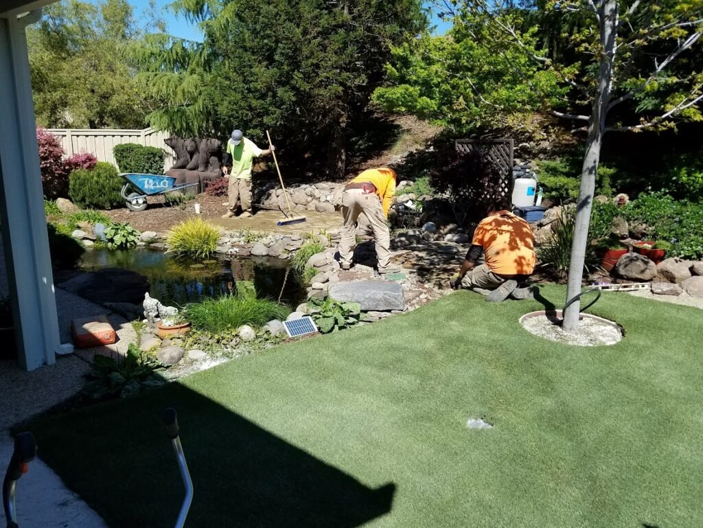 tlc team working in the yard